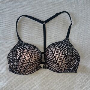 Victoria Secret Black Lace Overlay Push-Up Bra - Women Intimates & Sleepwear